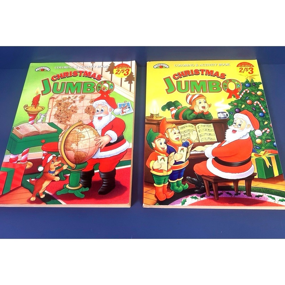 Vintage‎ jumbo Christmas coloring and activity book Landolls 1993 edition puppy